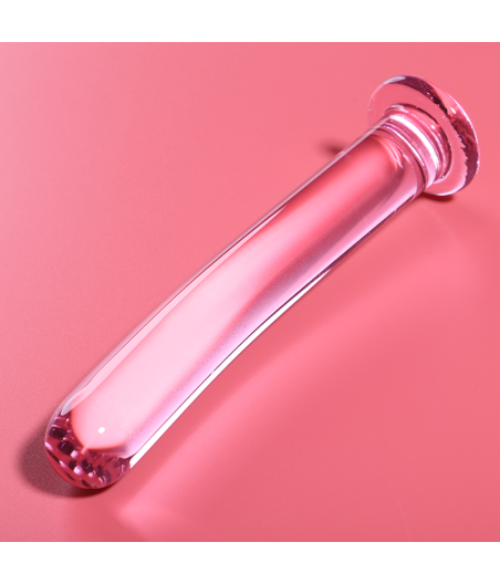 NEBULA SERIES BY IBIZA - MODÈLE 9 GODE EN VERRE BOROSILICATE ROSE 15.5 CM -O- 2.5 CM