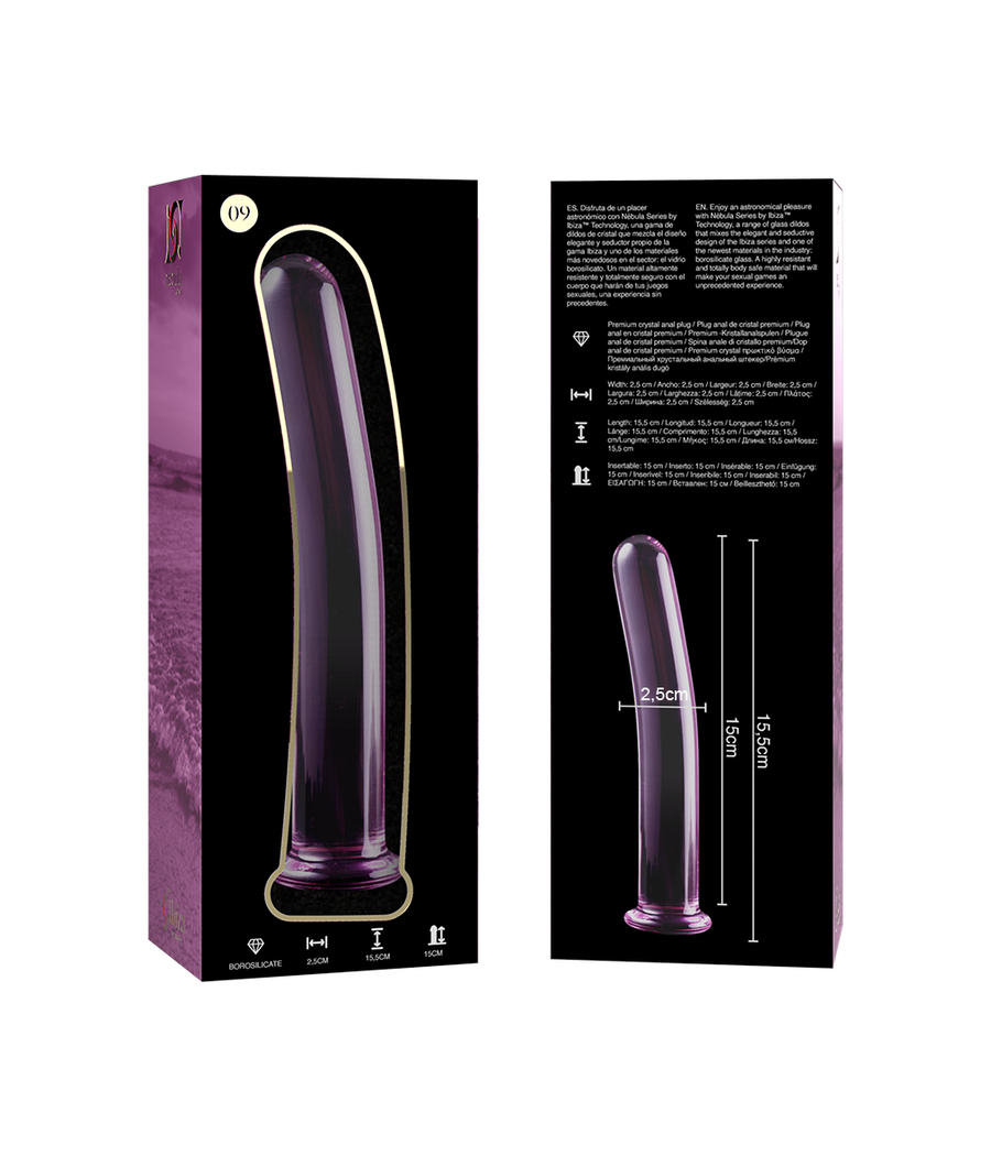 NEBULA SERIES BY IBIZA - MODELO 9 DILDO CRISTAL ROSA 15.5 CM -O- 2.5 CM