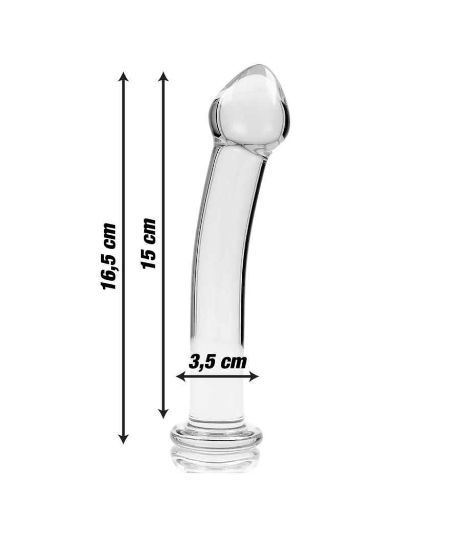 NEBULA SERIES BY IBIZA - MODEL 11 DILDO BOROSILICATE GLASS CLEAR 16 CM -O- 3 CM