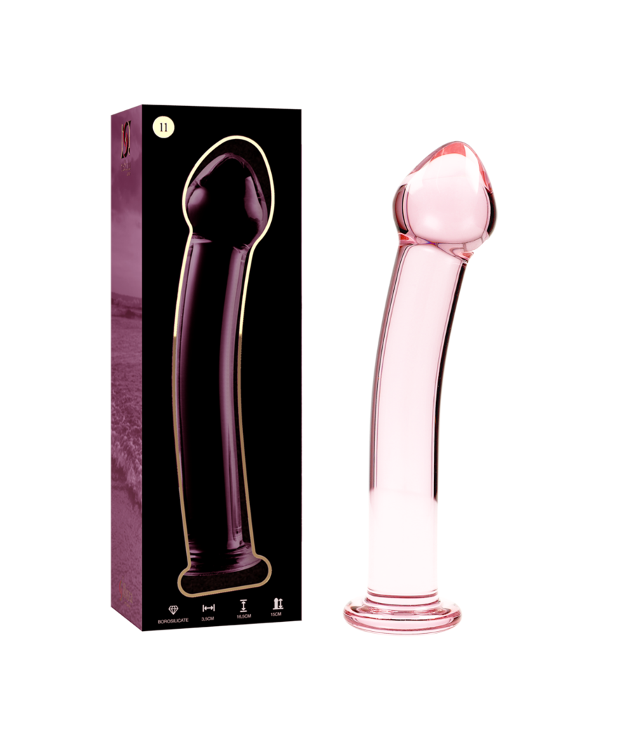 NEBULA SERIES BY IBIZA - MODÈLE 11 GODE EN VERRE BOROSILICATE ROSE 16 CM -O- 3 CM