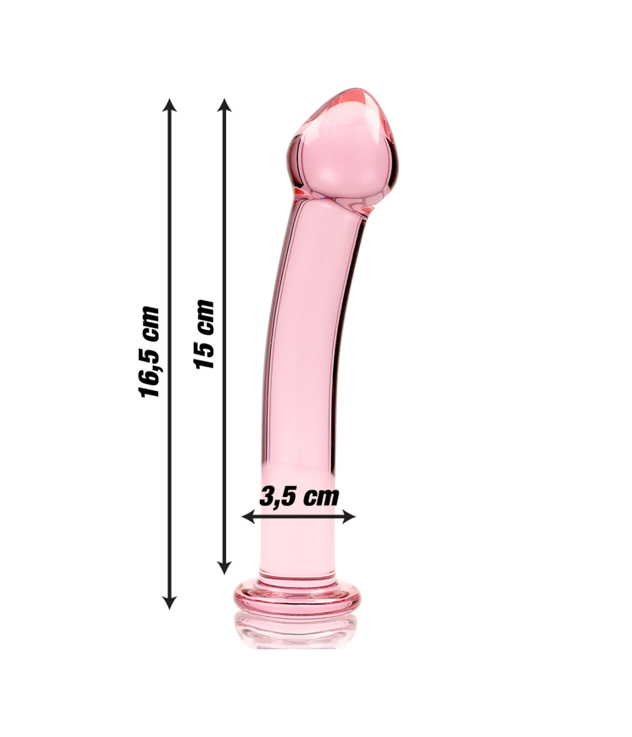 NEBULA SERIES BY IBIZA - MODELO 11 DILDO VIDRO BOROSILICADO ROSA 16 CM -O- 3 CM