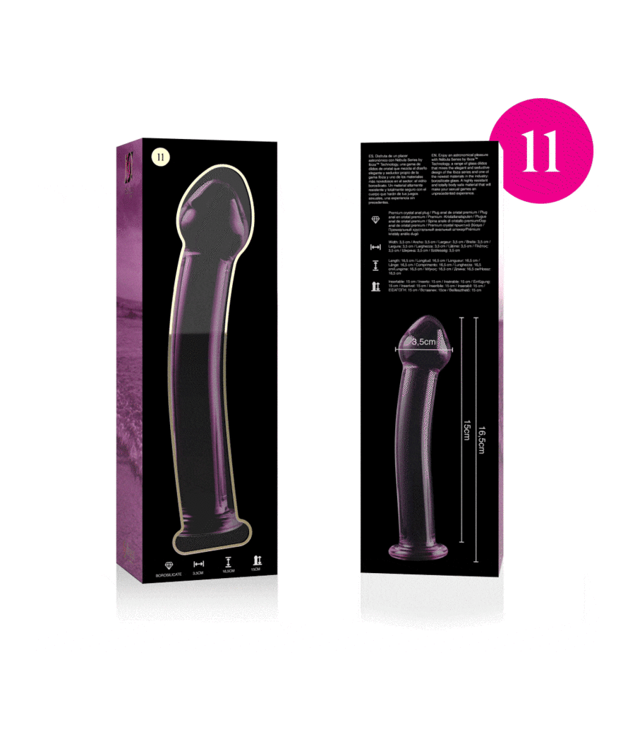 NEBULA SERIES BY IBIZA - MODELO 11 DILDO VIDRO BOROSILICADO ROSA 16 CM -O- 3 CM