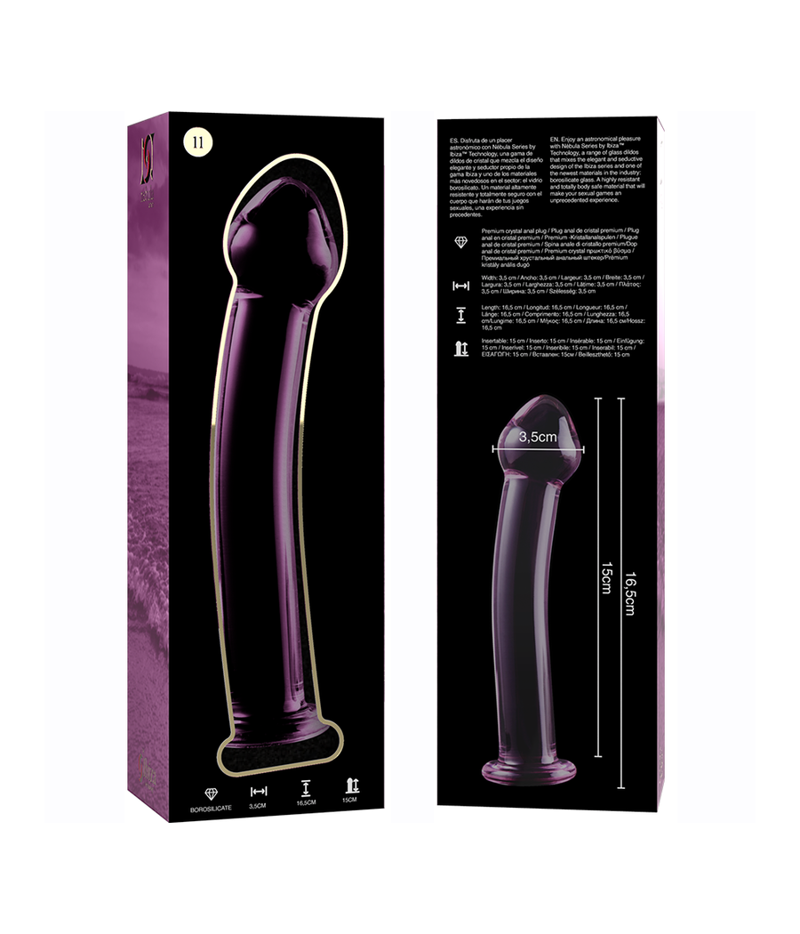 NEBULA SERIES BY IBIZA - MODELO 11 DILDO CRISTAL ROSA 16 CM -O- 3 CM