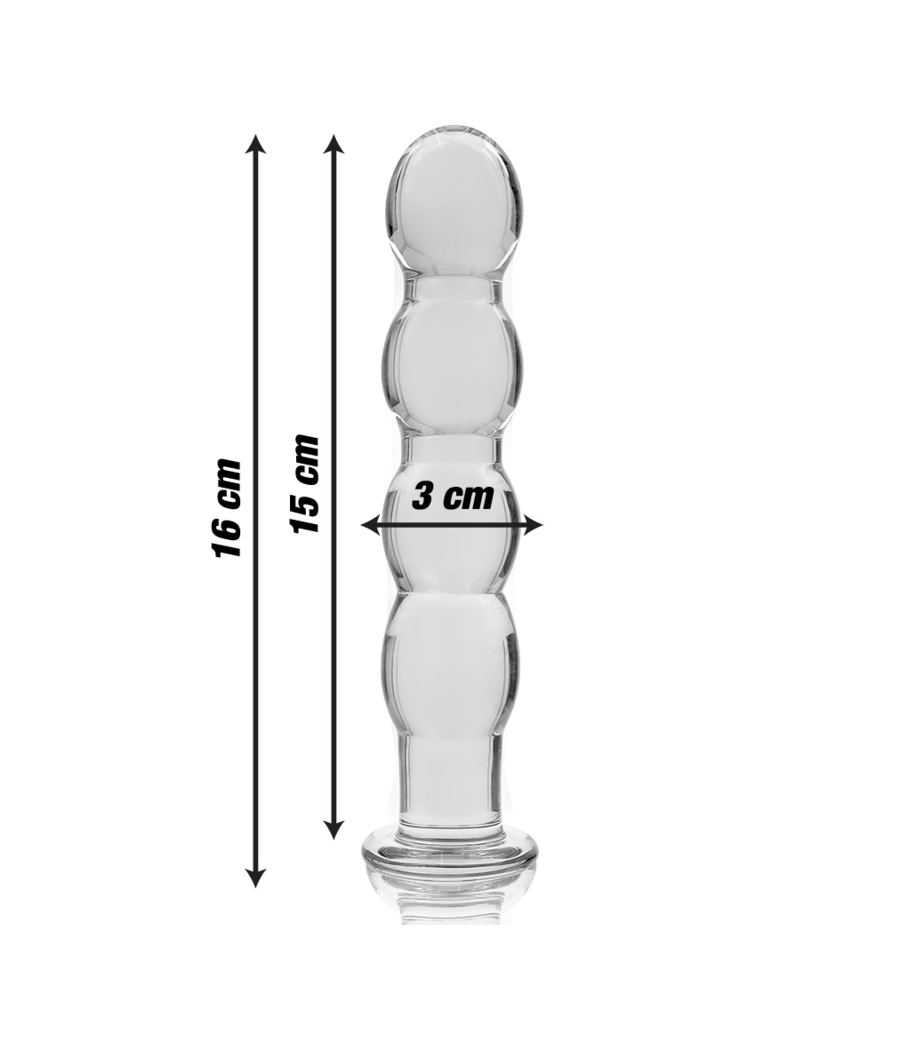 NEBULA SERIES BY IBIZA - MODÈLE 10 GODE EN VERRE BOROSILICATE CLAIR 16.5 CM -O- 3.5 CM