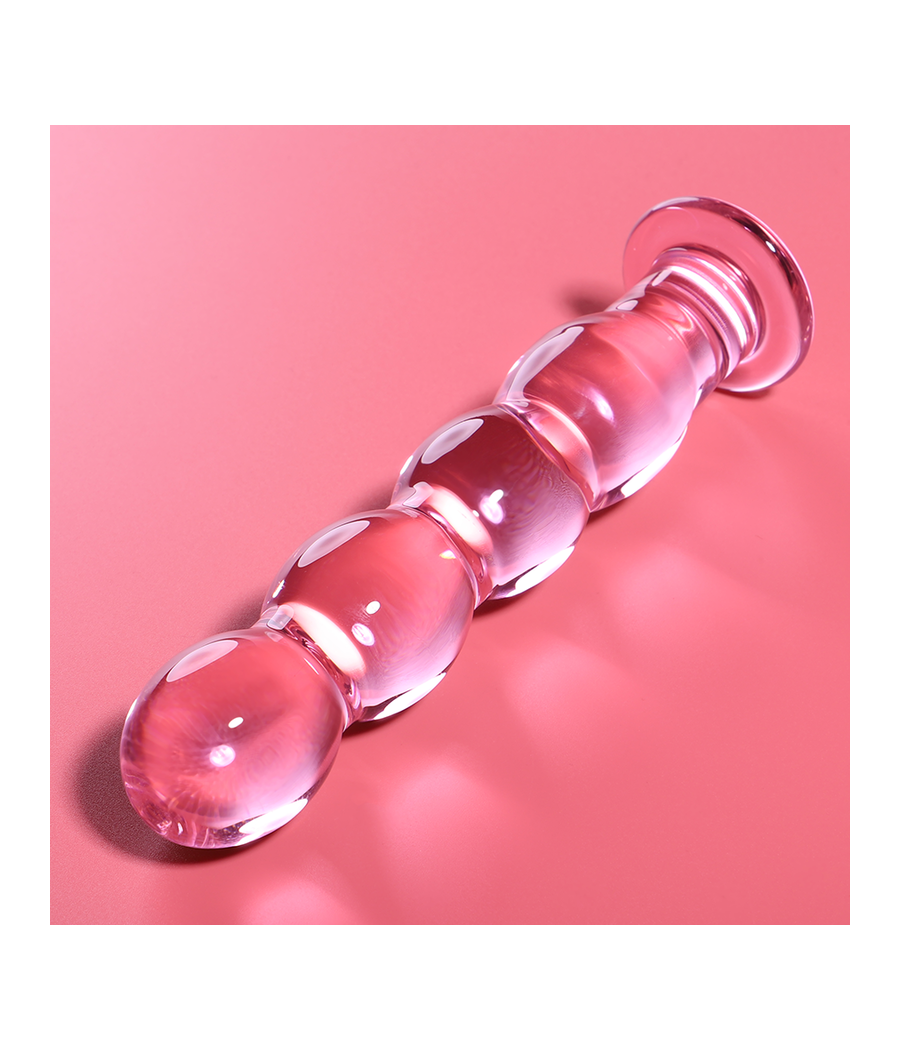 NEBULA SERIES BY IBIZA - MODELL 10 DILDO BOROSILIKATGLAS ROSA 16.5 CM -O- 3.5 CM