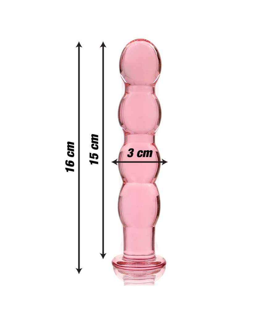 NEBULA SERIES BY IBIZA - MODELLO 10 DILDO IN VETRO BOROSILICATO ROSA 16.5 CM -O- 3.5 CM