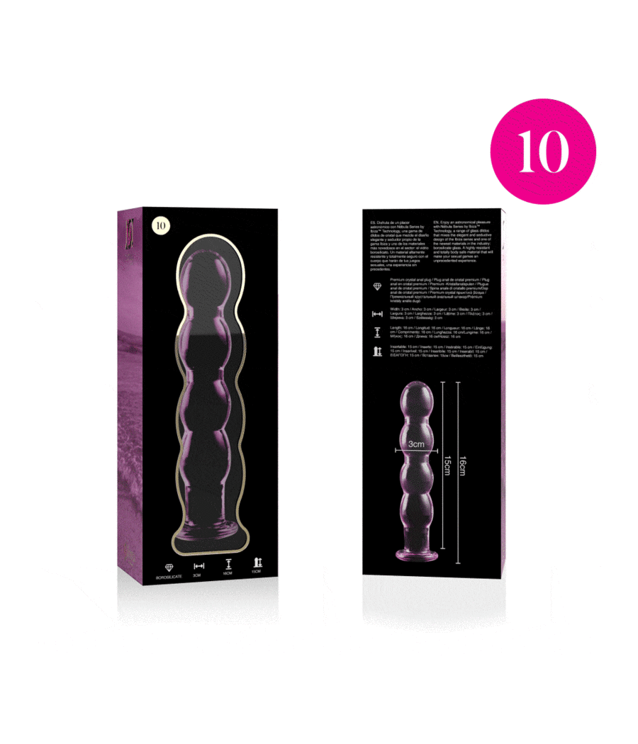 NEBULA SERIES BY IBIZA - MODELO 10 DILDO CRISTAL ROSA 16.5 CM -O- 3.5 CM