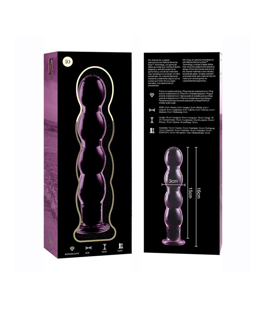 NEBULA SERIES BY IBIZA - MODÈLE 10 GODE EN VERRE BOROSILICATE ROSE 16.5 CM -O- 3.5 CM