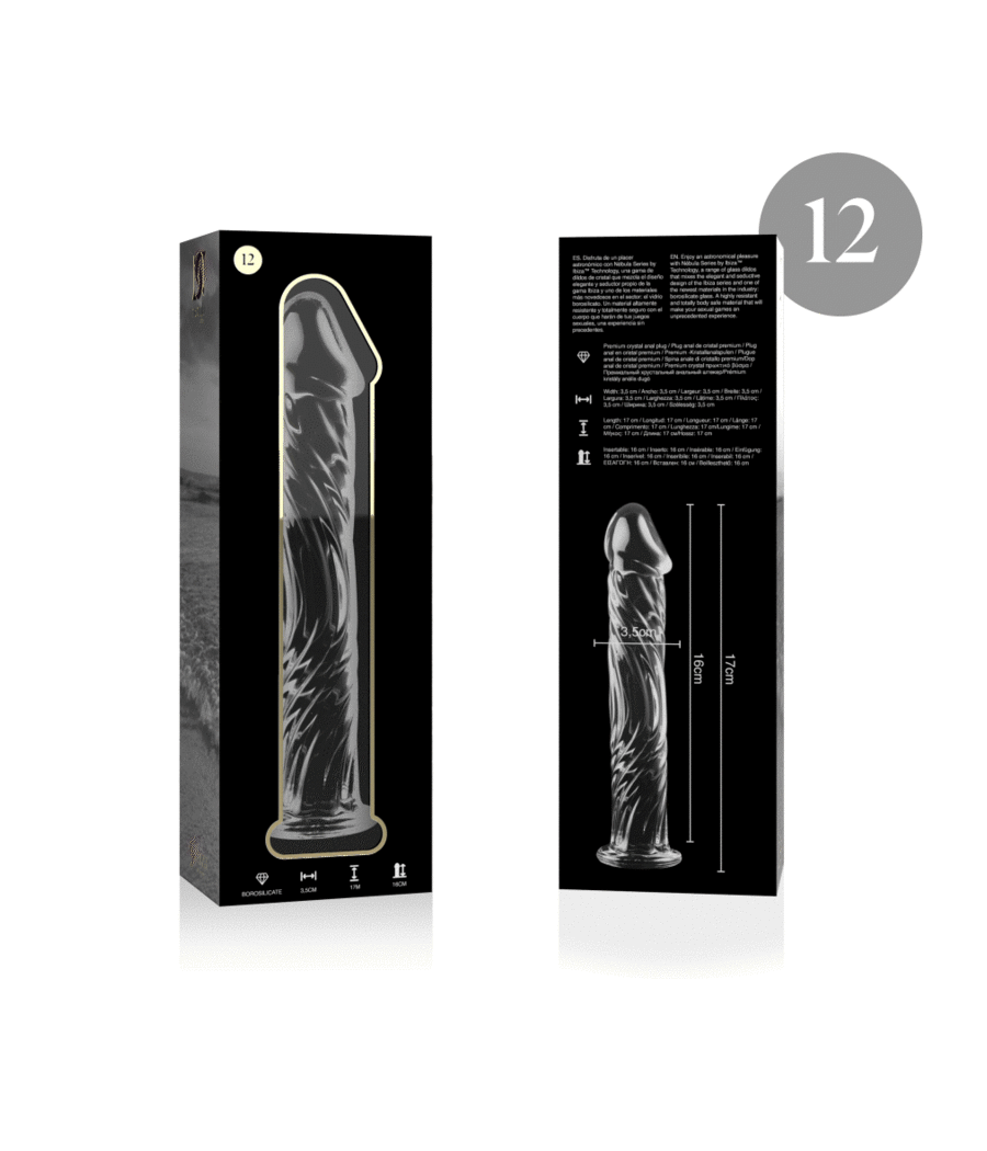 NEBULA SERIES BY IBIZA - MODELL 12 DILDO BOROSILIKATGLAS KLAR 17 CM -O- 3.5 CM