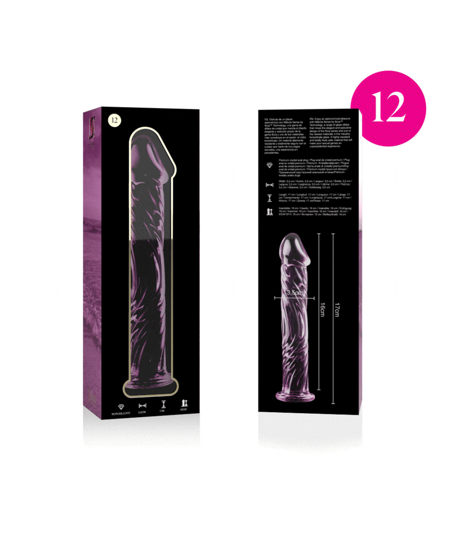 NEBULA SERIES BY IBIZA - MODELL 12 DILDO BOROSILIKATGLAS ROSA 17 CM -O- 3.5 CM