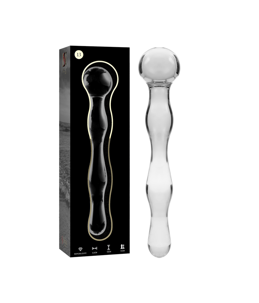 NEBULA SERIES BY IBIZA - MODÈLE 13 GODE EN VERRE BOROSILICATE CLAIR 18 CM -O- 3.5 CM