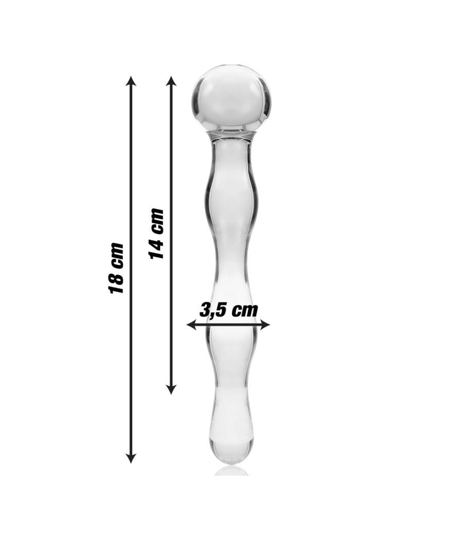 NEBULA SERIES BY IBIZA - MODELO 13 DILDO CRISTAL TRANSPARENTE 18 CM -O- 3.5 CM