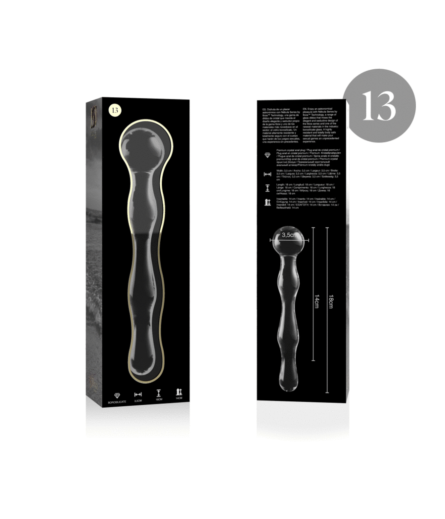NEBULA SERIES BY IBIZA - MODELL 13 DILDO BOROSILIKATGLAS KLAR 18 CM -O- 3.5 CM