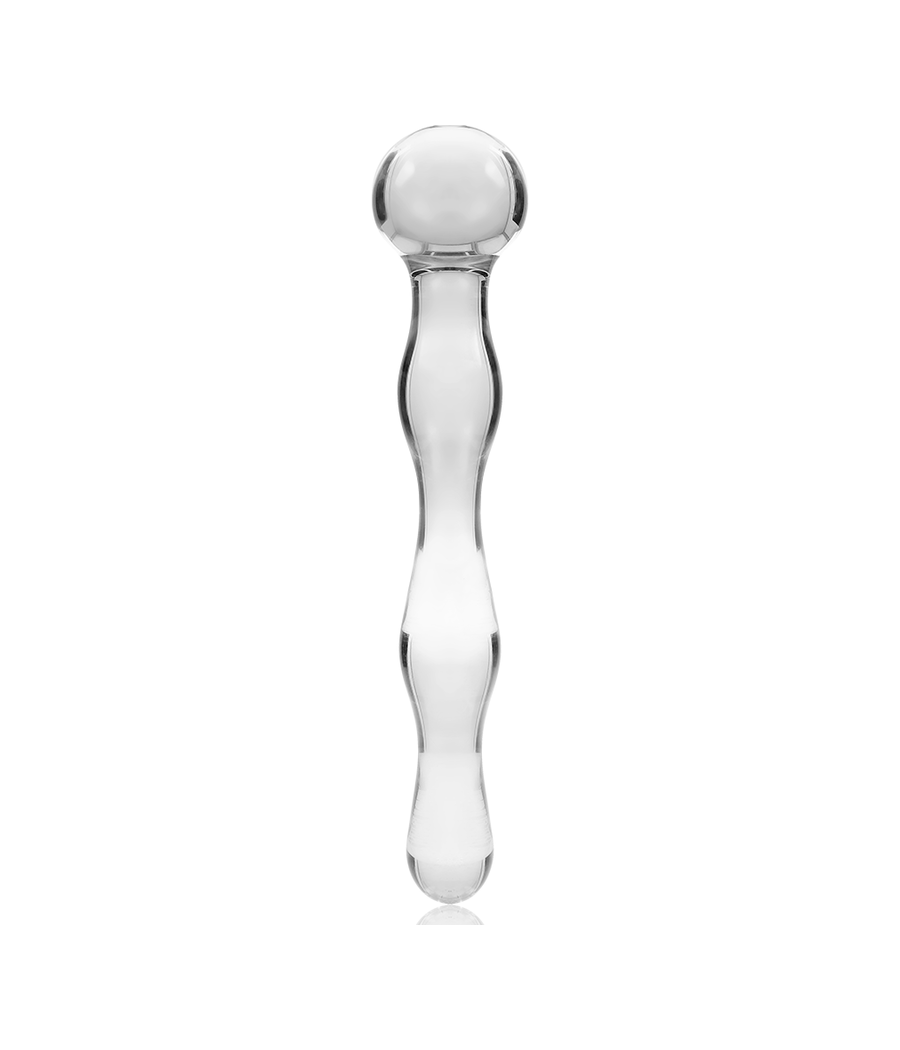 NEBULA SERIES BY IBIZA - MODELLO 13 DILDO IN VETRO BOROSILICATO TRASPARENTE 18 CM -O- 3.5 CM