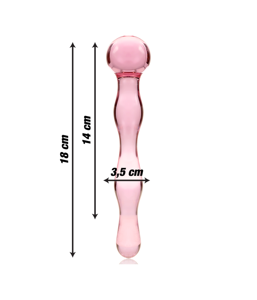 NEBULA SERIES BY IBIZA - MODÈLE 13 GODE EN VERRE BOROSILICATE ROSE 18 CM -O- 3.5 CM