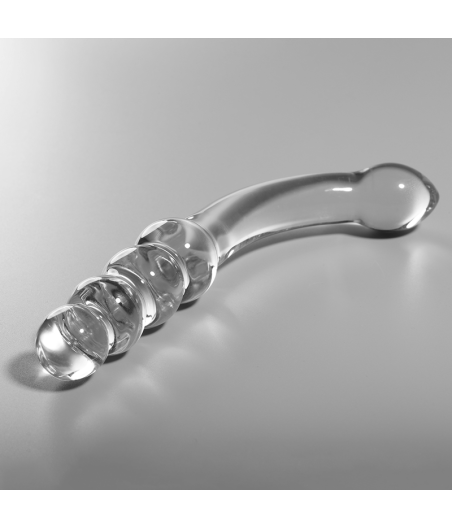 NEBULA SERIES BY IBIZA - MODEL 14 DILDO BOROSILICATE GLASS CLEAR 18.5 CM -O- 3 CM