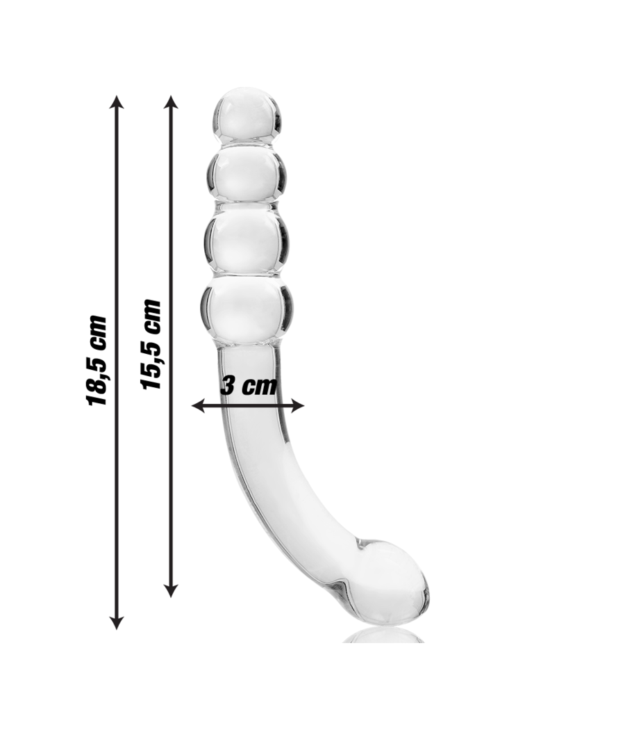 NEBULA SERIES BY IBIZA - MODELL 14 DILDO BOROSILIKATGLAS KLAR 18.5 CM -O- 3 CM