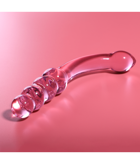 NEBULA SERIES BY IBIZA - MODEL 14 DILDO BOROSILICATE GLASS PINK 18.5 CM -O- 3 CM
