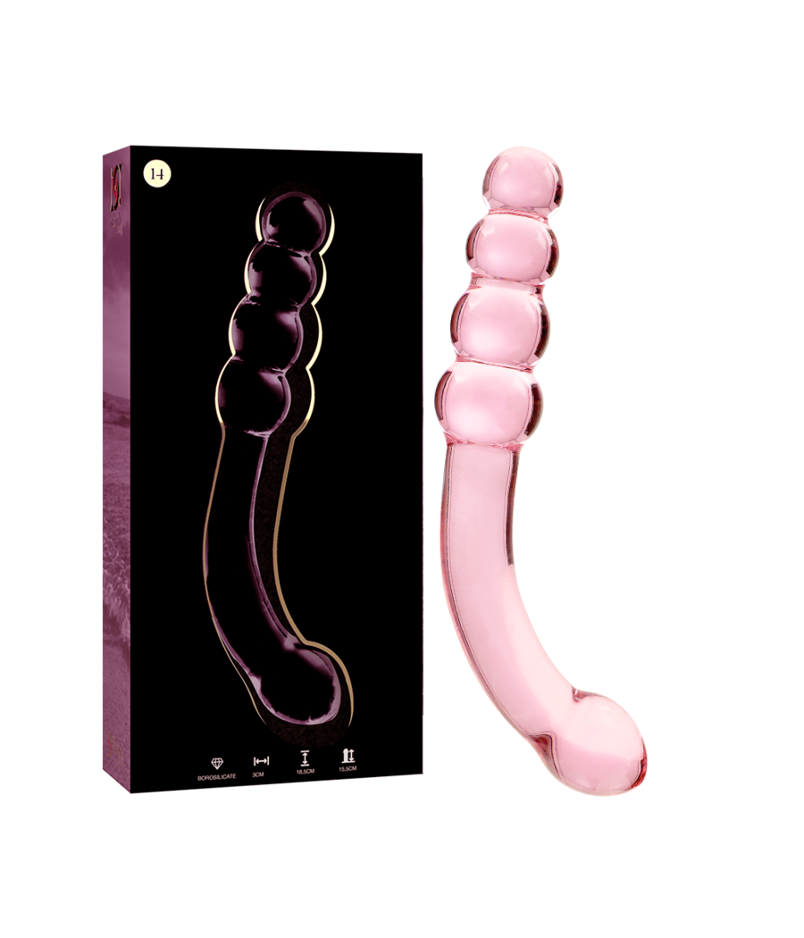 NEBULA SERIES BY IBIZA - MODELO 14 DILDO VIDRO BOROSILICADO ROSA 18.5 CM -O- 3 CM
