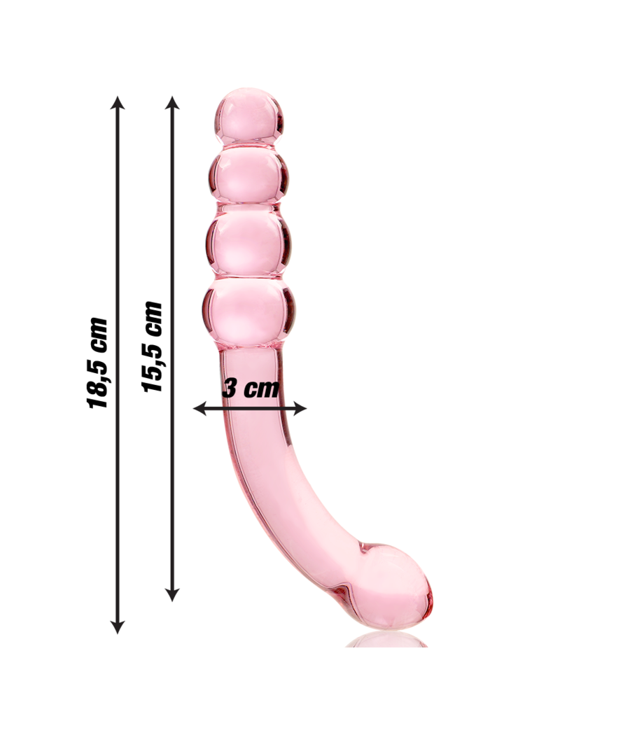 NEBULA SERIES BY IBIZA - MODELL 14 DILDO BOROSILIKATGLAS ROSA 18.5 CM -O- 3 CM