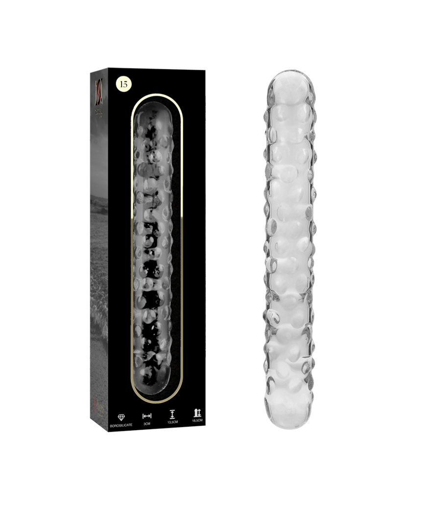 NEBULA SERIES BY IBIZA - MODEL 15 DILDO BOROSILICATE GLASS CLEAR 18.5 CM -O- 3 CM