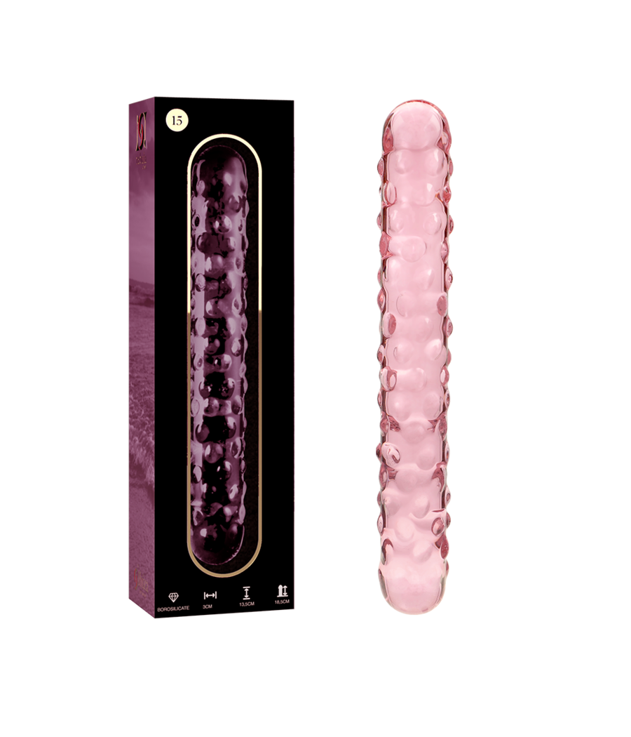 NEBULA SERIES BY IBIZA - MODEL 15 DILDO BOROSILICATE GLASS PINK 18.5 CM -O- 3 CM