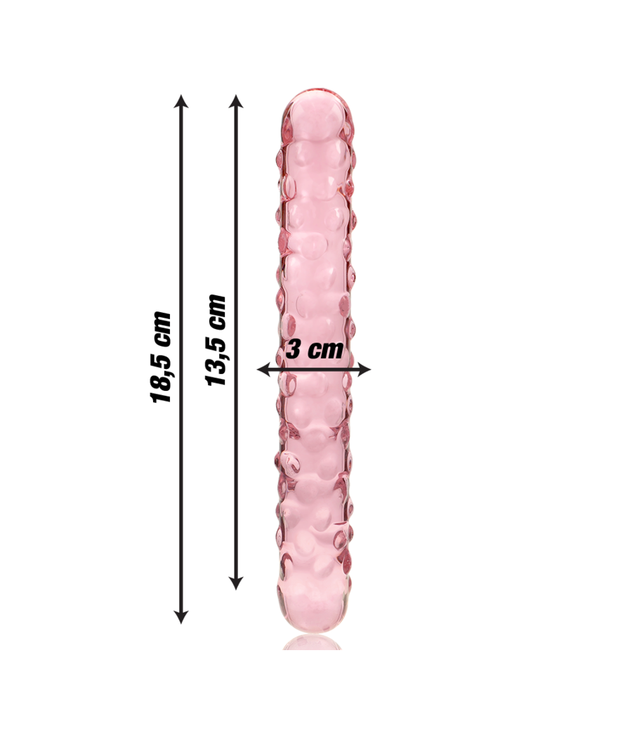 NEBULA SERIES BY IBIZA - MODELLO 15 DILDO IN VETRO BOROSILICATO ROSA 18.5 CM -O- 3 CM