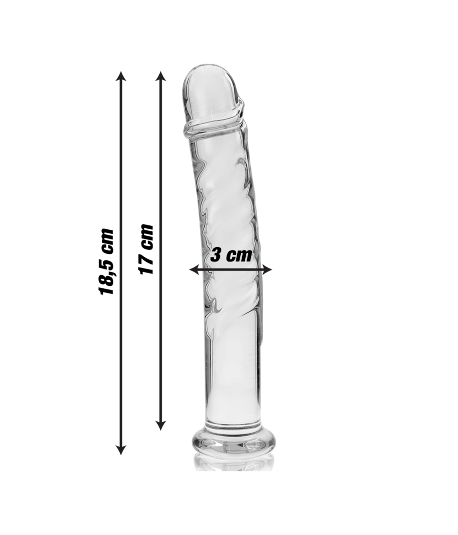 NEBULA SERIES BY IBIZA - MODELL 16 DILDO BOROSILIKATGLAS KLAR 18.5 CM -O- 3 CM