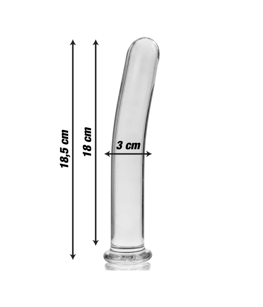 NEBULA SERIES BY IBIZA - MODELL 17 DILDO BOROSILIKATGLAS KLAR 18.5 CM -O- 3 CM