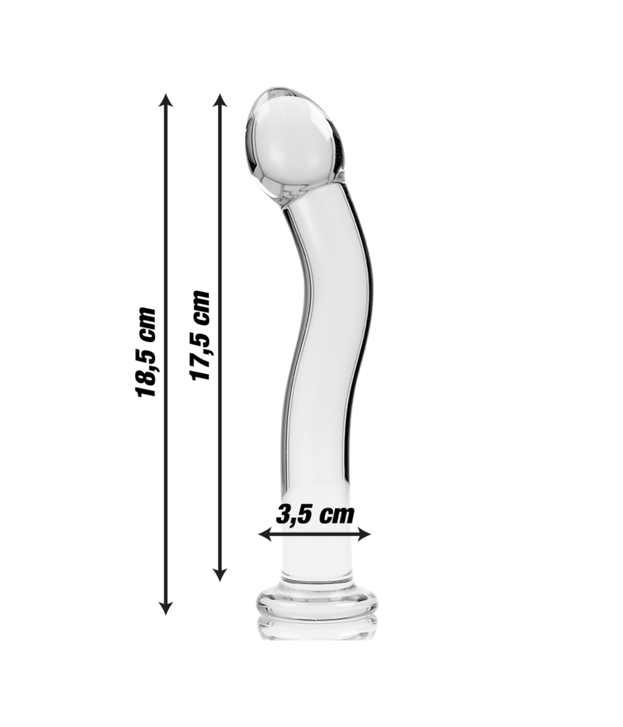 NEBULA SERIES BY IBIZA - MODÈLE 18 GODE EN VERRE BOROSILICATE CLAIR 18.5 CM -O- 3.5 CM