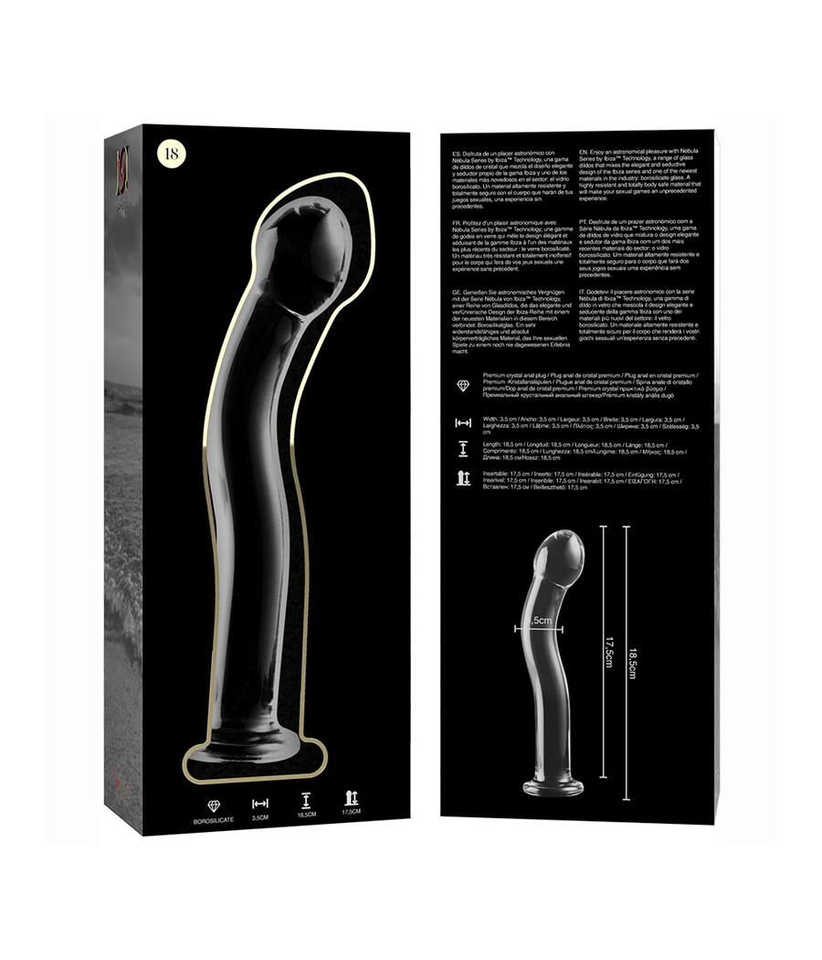 NEBULA SERIES BY IBIZA - MODELO 18 DILDO CRISTAL TRANSPARENTE 18.5 CM -O- 3.5 CM