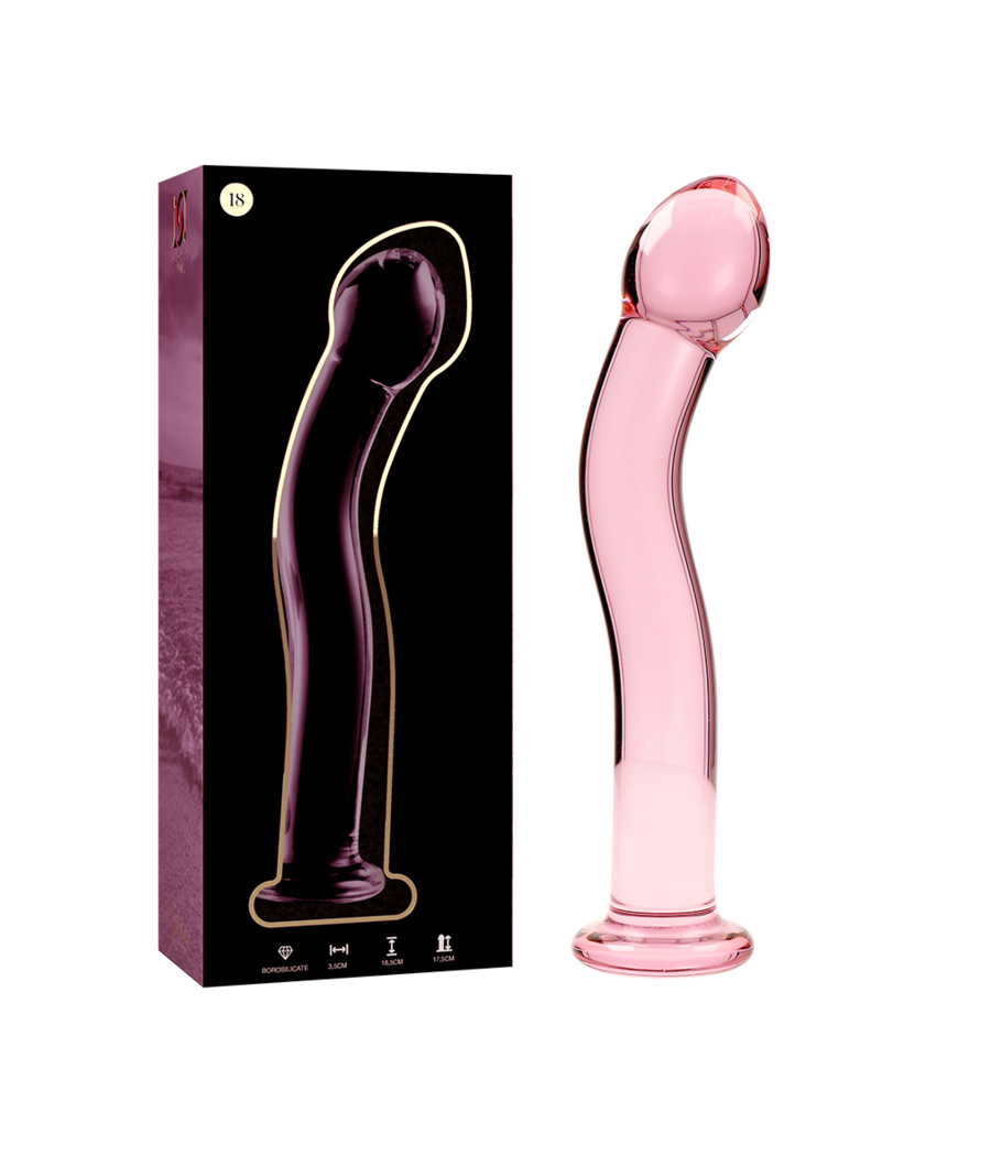 NEBULA SERIES BY IBIZA - MODEL 18 DILDO BOROSILICATE GLASS PINK 18.5 CM -O- 3.5 CM