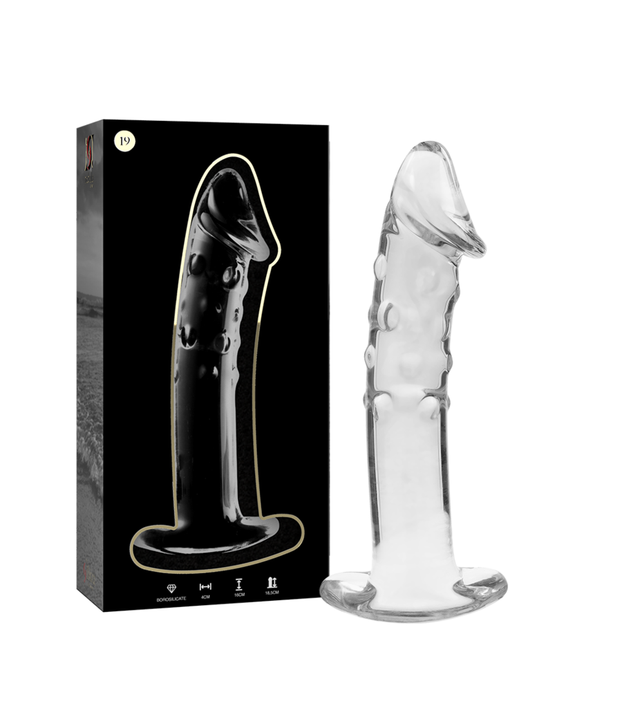 NEBULA SERIES BY IBIZA - MODEL 19 DILDO BOROSILICATE GLASS CLEAR 18.5 CM -O- 4 CM