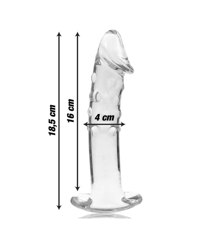 NEBULA SERIES BY IBIZA - MODEL 19 DILDO BOROSILICATE GLASS CLEAR 18.5 CM -O- 4 CM