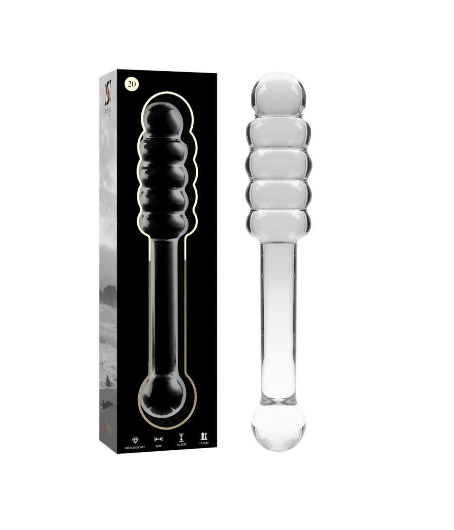 NEBULA SERIES BY IBIZA - MODELO 20 DILDO VIDRO BOROSILICADO TRANSPARENTE 20.5 CM -O- 3 CM