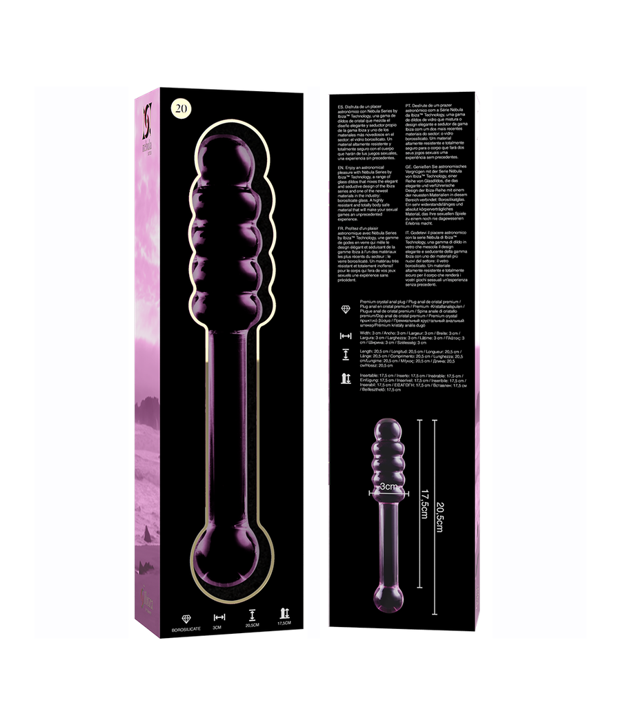 NEBULA SERIES BY IBIZA - MODELL 20 DILDO BOROSILIKATGLAS ROSA 20.5 CM -O- 3 CM