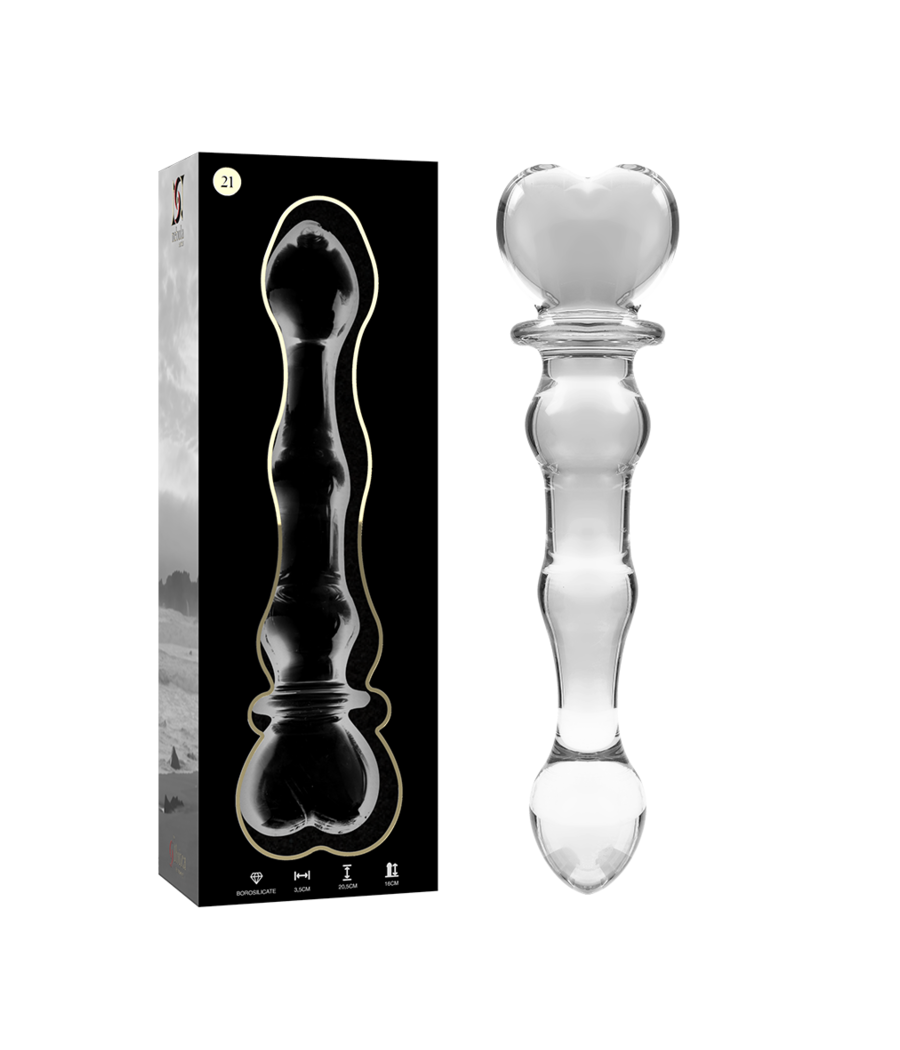 NEBULA SERIES BY IBIZA - MODELO 21 DILDO VIDRO BOROSILICADO TRANSPARENTE 20.5 CM -O- 3.5 CM