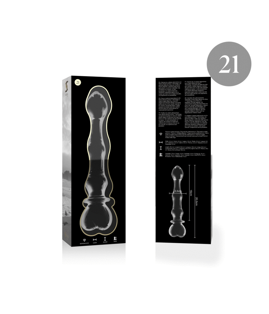 NEBULA SERIES BY IBIZA - MODELL 21 DILDO BOROSILIKATGLAS KLAR 20.5 CM -O- 3.5 CM