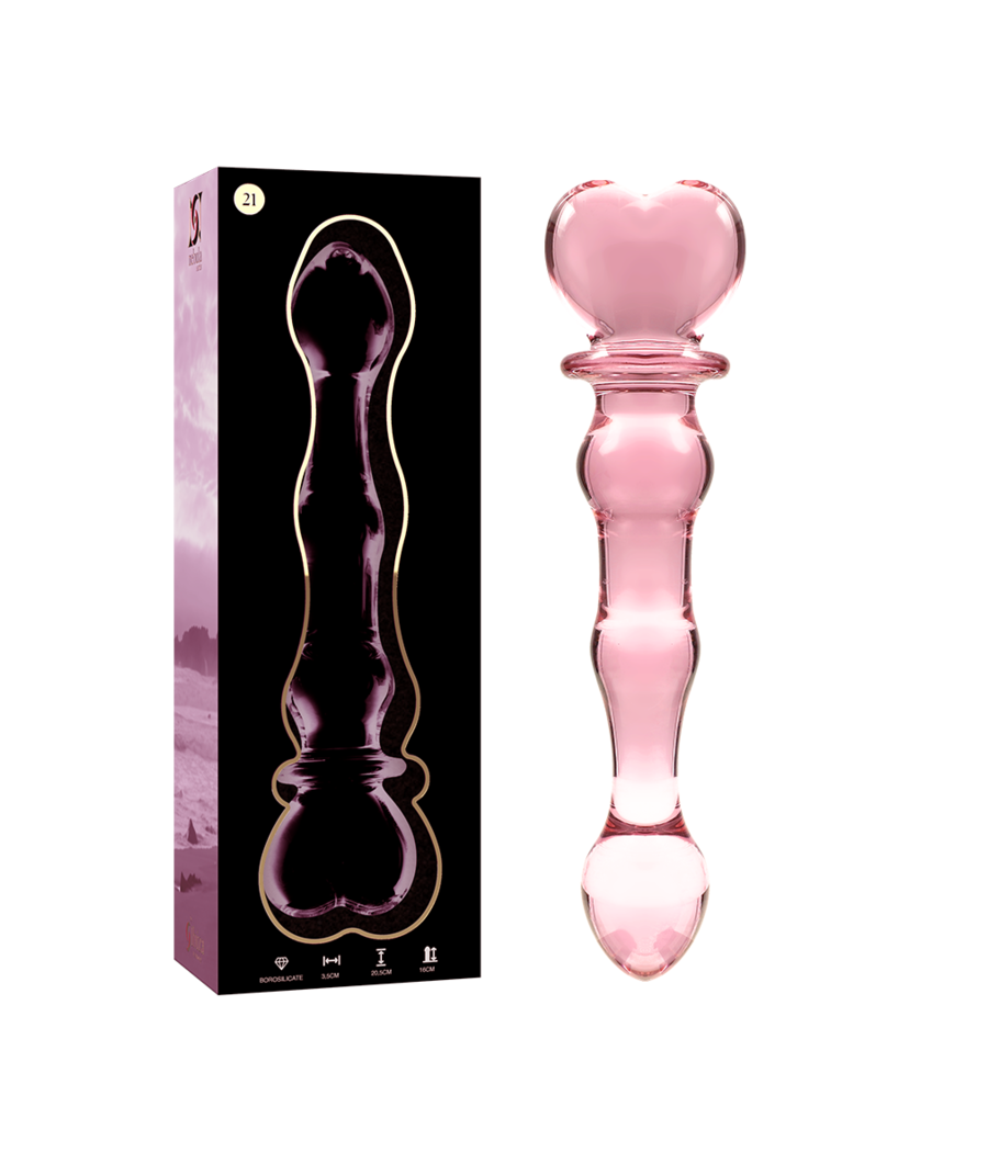 NEBULA SERIES BY IBIZA - MODELLO 21 DILDO IN VETRO BOROSILICATO ROSA 20.5 CM -O- 3.5 CM