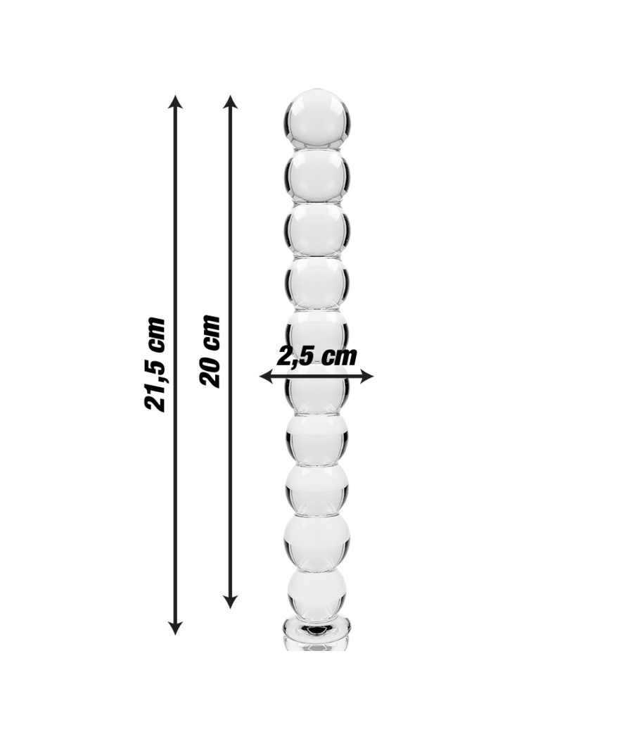 NEBULA SERIES BY IBIZA - MODELO 22 DILDO VIDRO BOROSILICADO TRANSPARENTE 21.5 CM -O- 2.5 CM