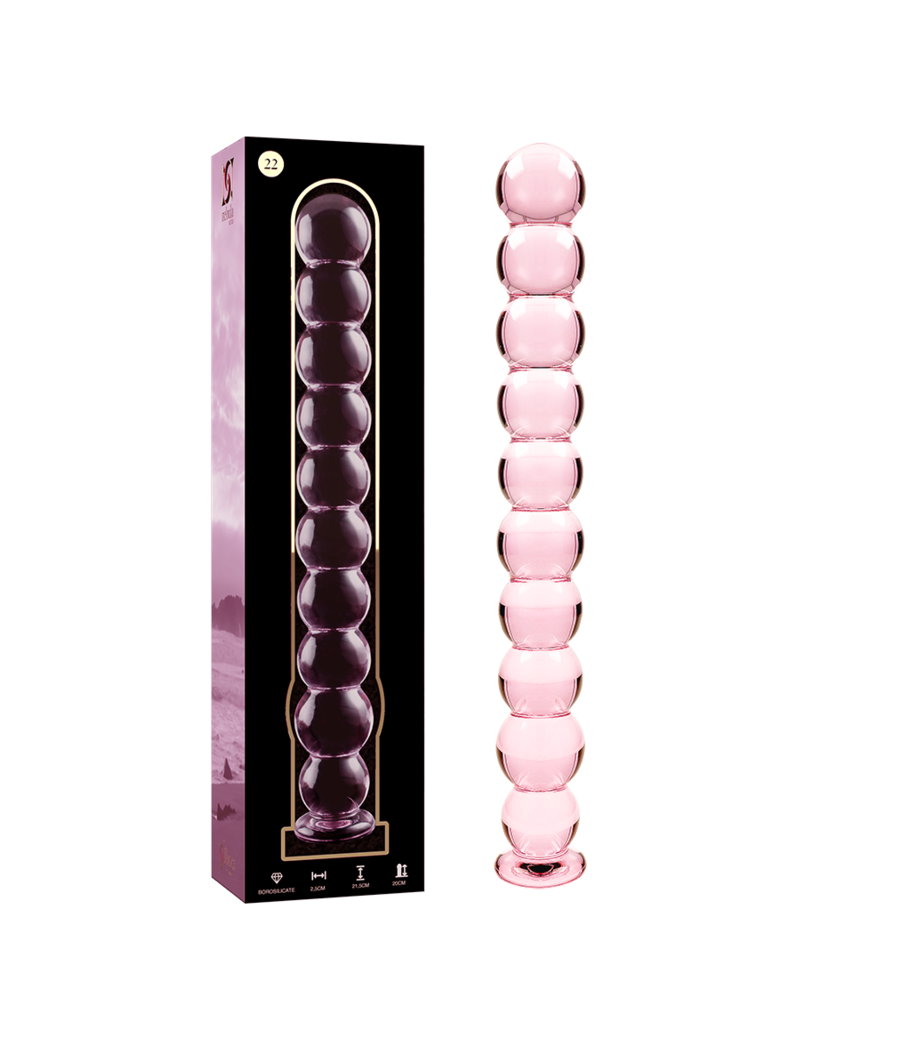 NEBULA SERIES BY IBIZA - MODEL 22 DILDO BOROSILICATE GLASS PINK 21.5 CM -O- 2.5 CM
