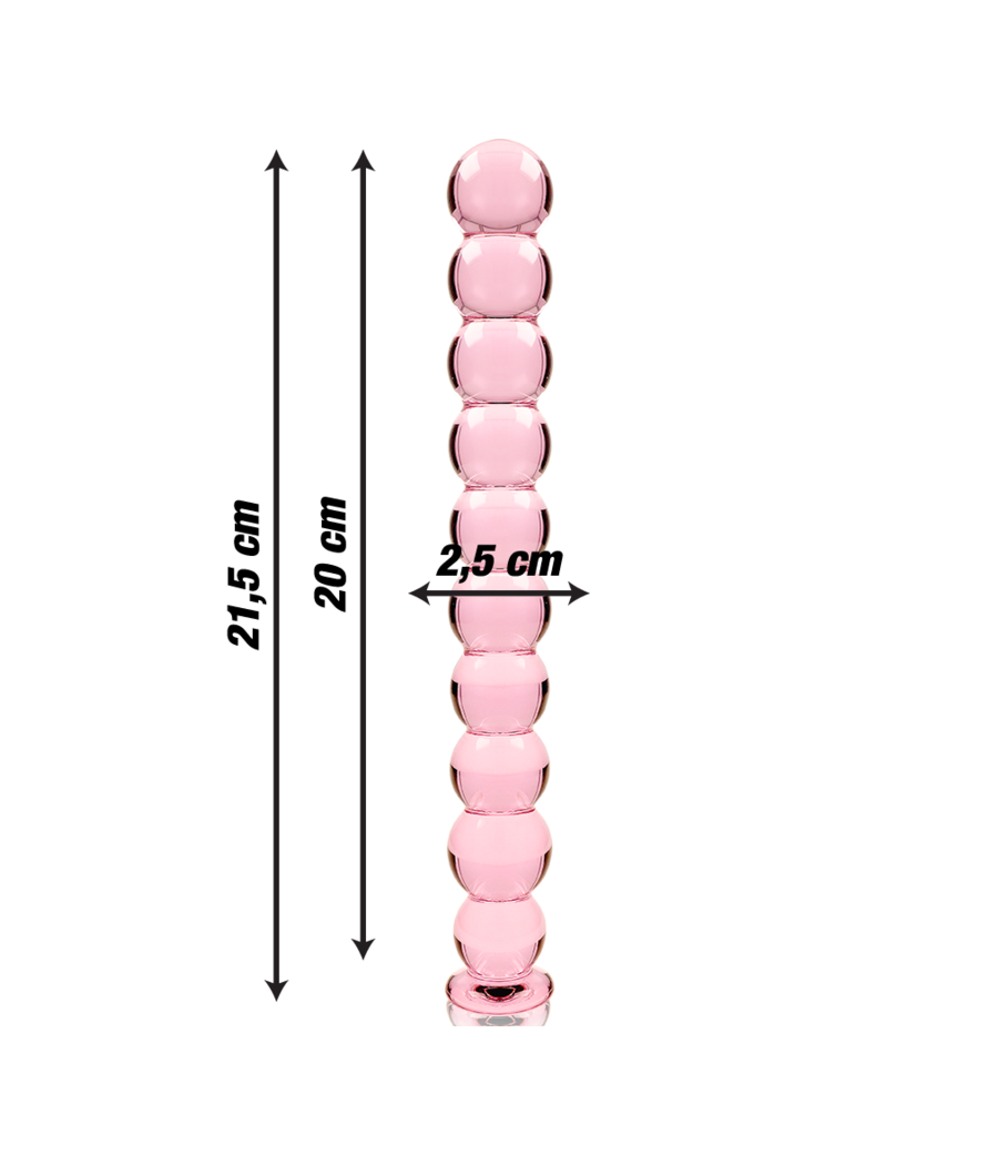 NEBULA SERIES BY IBIZA - MODÈLE 22 GODE EN VERRE BOROSILICATE ROSE 21.5 CM -O- 2.5 CM