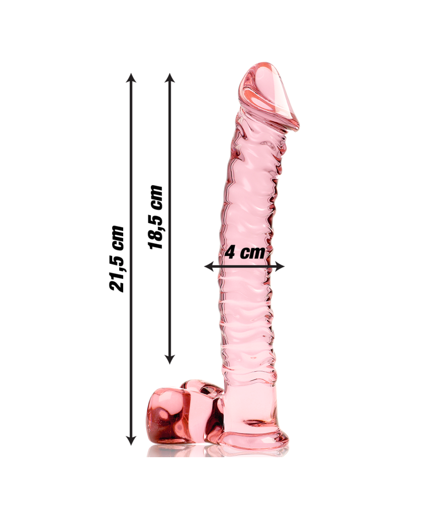 NEBULA SERIES BY IBIZA - MODELLO 23 DILDO IN VETRO BOROSILICATO ROSA 21.5 CM -O- 4 CM