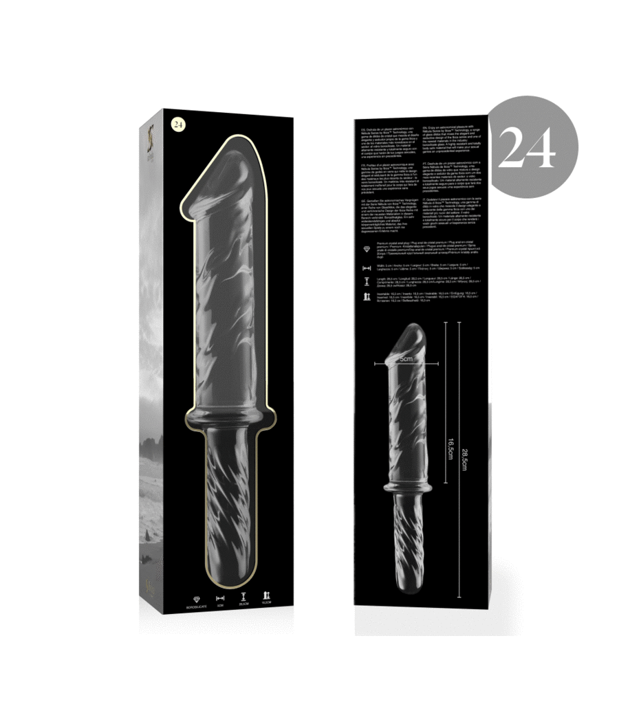 NEBULA SERIES BY IBIZA - MODELO 24 DILDO CRISTAL TRANSPARENTE 28.5 CM -O- 5 CM