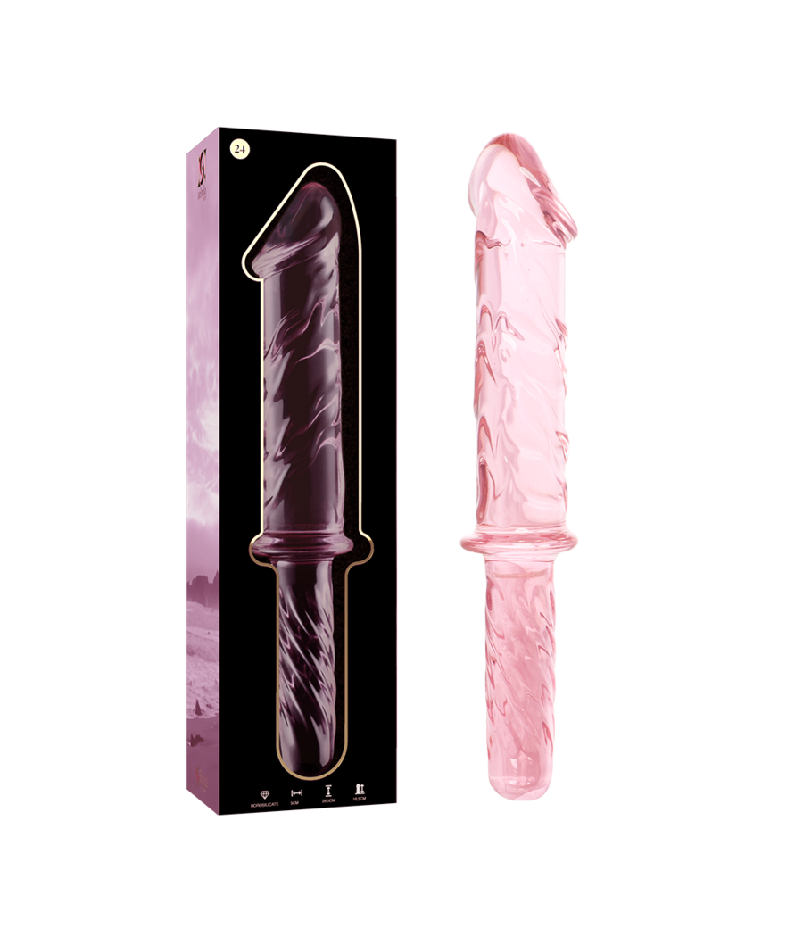 NEBULA SERIES BY IBIZA - MODEL 24 DILDO BOROSILICATE GLASS PINK 28.5 CM -O- 5 CM