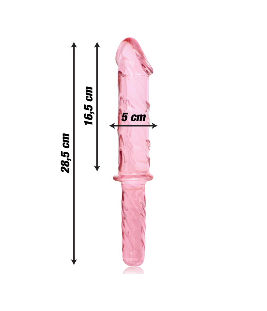 NEBULA SERIES BY IBIZA - MODEL 24 DILDO BOROSILICATE GLASS PINK 28.5 CM -O- 5 CM