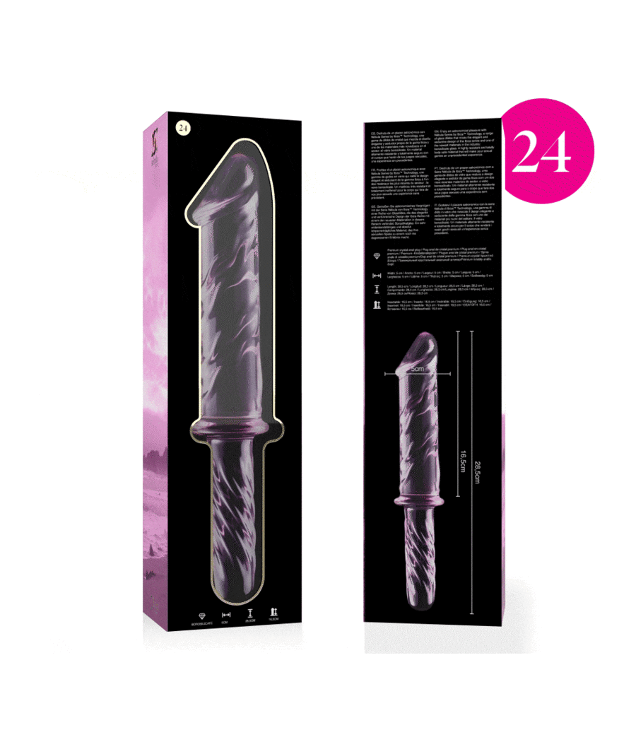 NEBULA SERIES BY IBIZA - MODELO 24 DILDO CRISTAL ROSA 28.5 CM -O- 5 CM