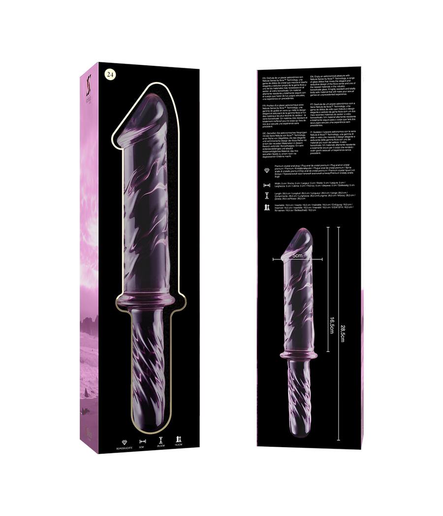 NEBULA SERIES BY IBIZA - MODELL 24 DILDO BOROSILIKATGLAS ROSA 28.5 CM -O- 5 CM