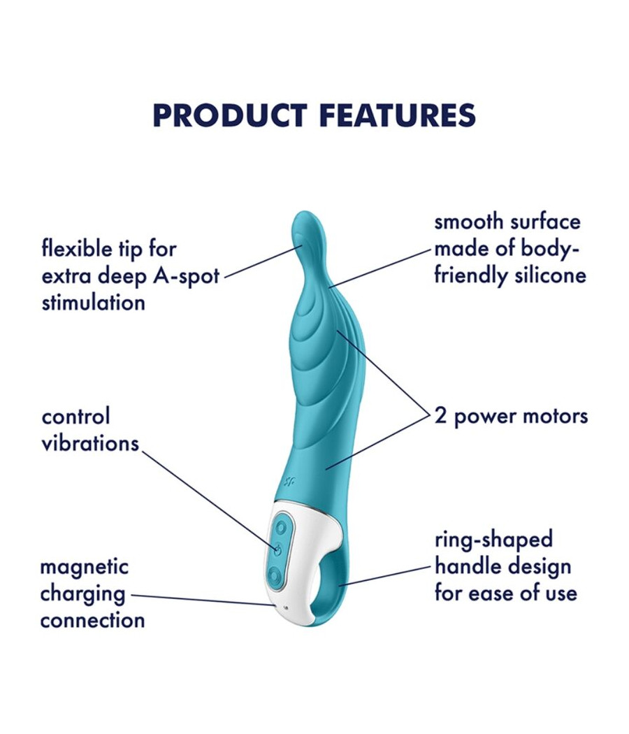 SATISFYER - VIBRADOR AMAZING 2 ASPOT TURQUESA