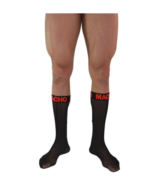 MACHO - THIN SOCKS ONE SIZE BLACK/RED